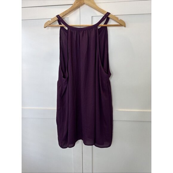 Torrid Georgette Embellished Tank in Winter Bloom Plum Size 1 - Picture 3 of 14